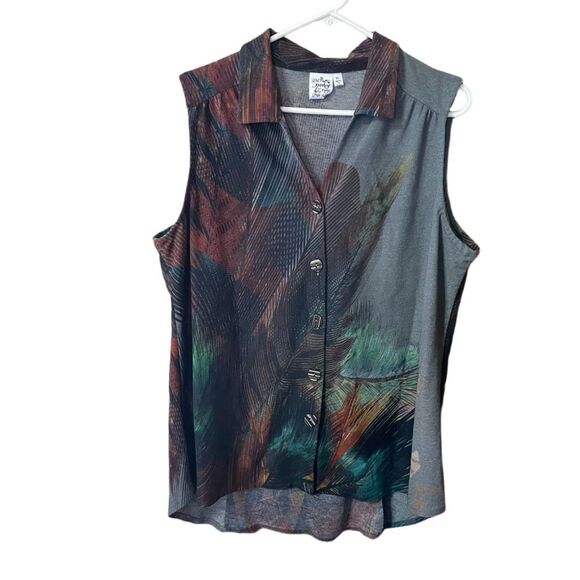 Parsley & Sage size L boho festival button front tank top vest - Picture 1 of 7